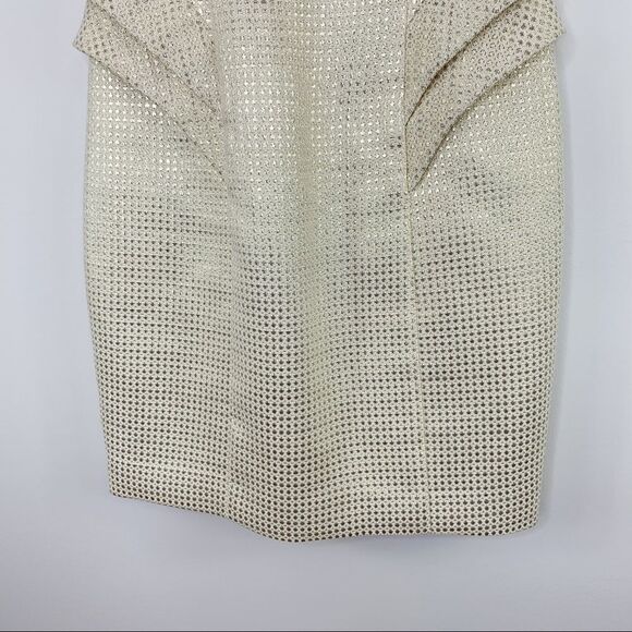 ABS Allen Schwartz‎ Metallic Gold Strapless Cocktail Dress like NEW - Picture 6 of 13